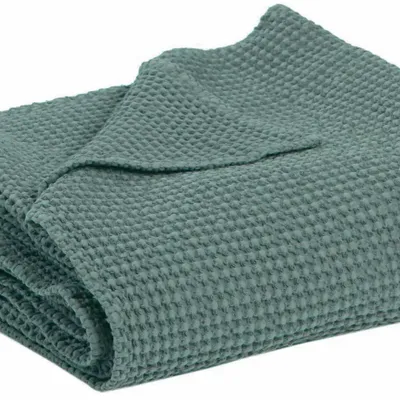 Throw blankets - Recycled Throw Maia Vert de gris 140 X 200 - MAISON VIVARAISE - SDE VIVARAISE WINKLER