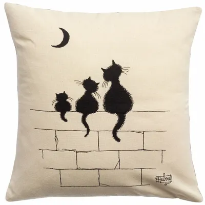Coussins - Coussin Dubout 3 chats Ecru 45 x 45 - MAISON VIVARAISE - SDE VIVARAISE WINKLER