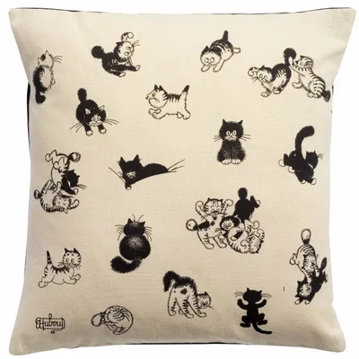 Coussins - Coussin Dubout Les chatons Ecru 45 x 45 - MAISON VIVARAISE - SDE VIVARAISE WINKLER