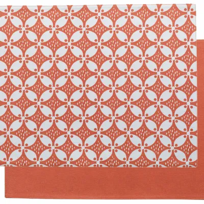 Nappes - Set de table enduit Fatou recyclé Corail 33 x 48 - MAISON VIVARAISE - SDE VIVARAISE WINKLER