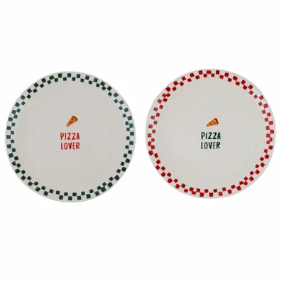 Everyday plates - Pizza lover large plate diam. 35 cm - 2 ass. - ATELIER PISTACHE