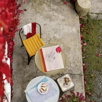 Table cloths - Hoja Placemat Set Paon 33 X 45 - MAISON VIVARAISE - SDE VIVARAISE WINKLER