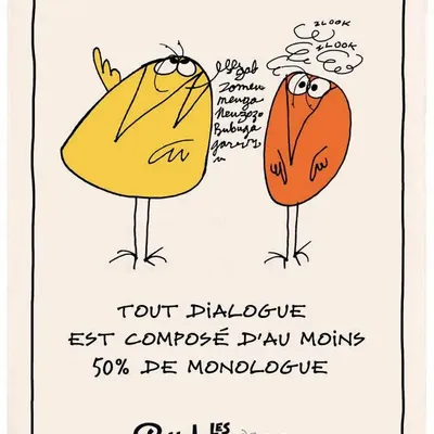 Torchons - Torchon Shadoks Dialogue Ecru 48 x 72 - MAISON VIVARAISE - SDE VIVARAISE WINKLER