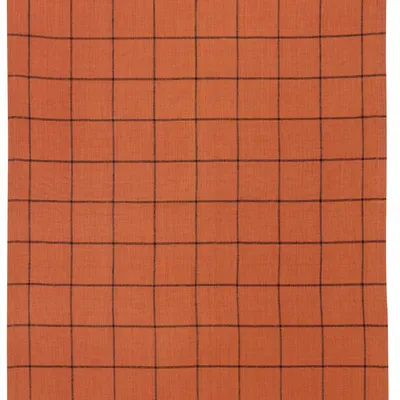 Dish towels - Kilia Checkered Linen-Cotton Tea Towel Brique 50 X 70 - MAISON VIVARAISE - SDE VIVARAISE WINKLER