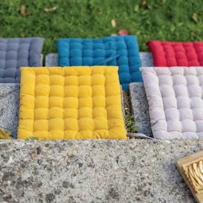 Chairs - Recycled Chair Cushion 36 Points Zea Naturel 38 X 38 X 3 - MAISON VIVARAISE - SDE VIVARAISE WINKLER