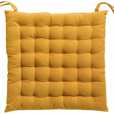 Chaises - Galette de chaise 36 points Zea recyclée Tournesol 38 x 38 x 3 cm - MAISON VIVARAISE - SDE VIVARAISE WINKLER