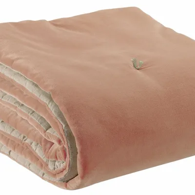 Bed linens - Elise Pom-Pom Comforter Épice 80 X 180 - MAISON VIVARAISE - SDE VIVARAISE WINKLER