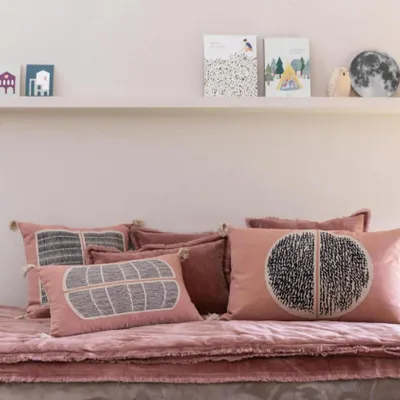 Cushions - Plain Fara Cushion Bois de rose 30 X 50 - MAISON VIVARAISE - SDE VIVARAISE WINKLER