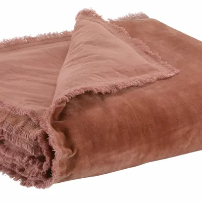 Bed linens - Fara Plain Comforter Bois de rose 85 X 200 - MAISON VIVARAISE - SDE VIVARAISE WINKLER