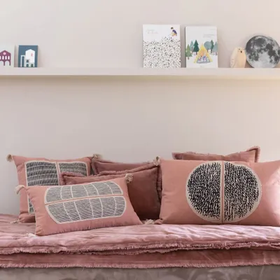 Bed linens - Fara Plain Comforter Bois de rose 85 X 200 - MAISON VIVARAISE - SDE VIVARAISE WINKLER