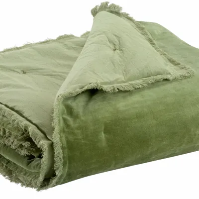 Throw blankets - Plain Fara Throw Olive 135 X 200 - MAISON VIVARAISE - SDE VIVARAISE WINKLER