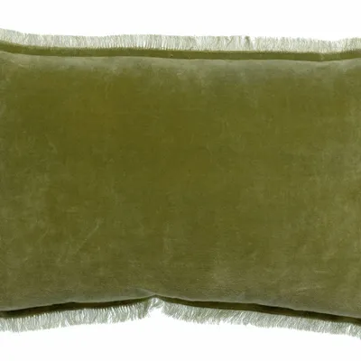 Cushions - Plain Cushion Fara Olive 30 X 50 - MAISON VIVARAISE - SDE VIVARAISE WINKLER
