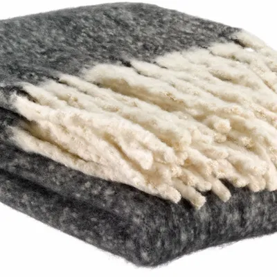 Throw blankets - Isabel Recycled Plain Throw Caviar 130 X 160 - MAISON VIVARAISE - SDE VIVARAISE WINKLER