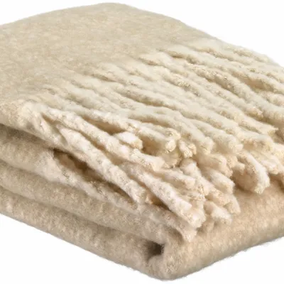 Throw blankets - Isabel Recycled Plain Throw Naturel 130 X 160 - MAISON VIVARAISE - SDE VIVARAISE WINKLER