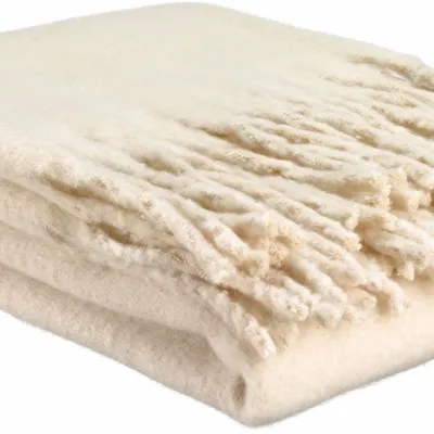 Throw blankets - Isabel Recycled Plain Throw Neige 130 X 160 - MAISON VIVARAISE - SDE VIVARAISE WINKLER