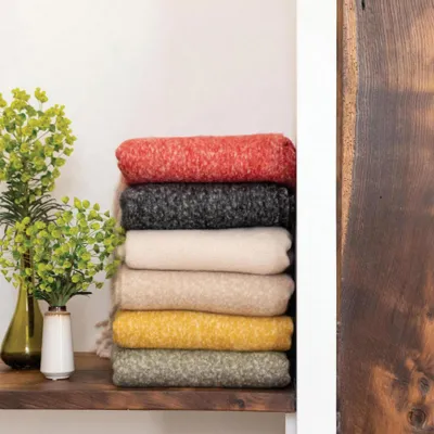 Throw blankets - Isabel Recycled Plain Throw Neige 130 X 160 - MAISON VIVARAISE - SDE VIVARAISE WINKLER