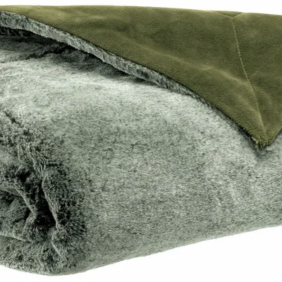 Throw blankets - Kinta Throw Blanket Olive 130 X 160 - MAISON VIVARAISE - SDE VIVARAISE WINKLER