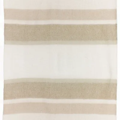 Plaids - Plaid rayé recyclé Isabel Naturel 130 x 160 - MAISON VIVARAISE - SDE VIVARAISE WINKLER