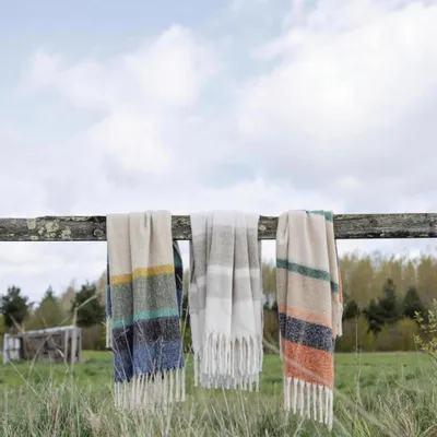 Plaids - Plaid rayé recyclé Isabel Naturel 130 x 160 - MAISON VIVARAISE - SDE VIVARAISE WINKLER