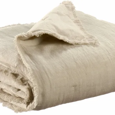 Plaids - Plaid uni Laly Lin 135 x 200 - MAISON VIVARAISE - SDE VIVARAISE WINKLER