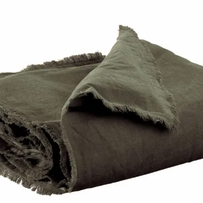 Bed linens - Plain Laly Bedspread Olive 85 X 200 - MAISON VIVARAISE - SDE VIVARAISE WINKLER