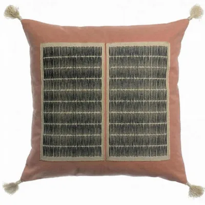 Coussins - Coussin brodé Yaël Bois de rose 45 x 45 - MAISON VIVARAISE - SDE VIVARAISE WINKLER