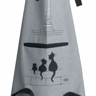Aprons - Dubout Chats Eiffel Kitchen Apron Gris 72 X 85 - MAISON VIVARAISE - SDE VIVARAISE WINKLER