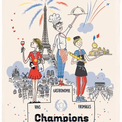 Dish towels - Tea towel Les Champions of Taste Écru 48 X 72 - MAISON VIVARAISE - SDE VIVARAISE WINKLER