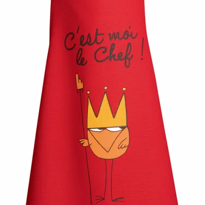 Tabliers de cuisine - Tablier de cuisine enfant Shadok Roi Chef Rouge 52 x 63 - MAISON VIVARAISE - SDE VIVARAISE WINKLER
