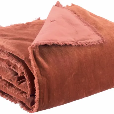 Plaids - Plaid uni Fara Sienne 135 x 200 - MAISON VIVARAISE - SDE VIVARAISE WINKLER