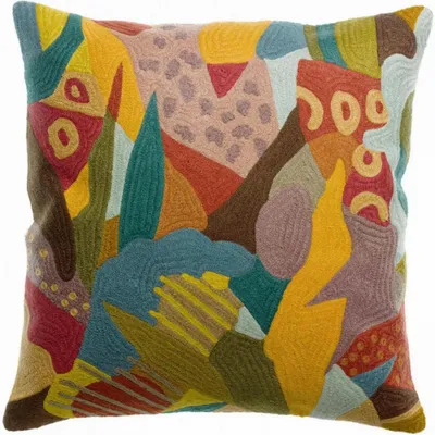 Cushions - Embroidered Cushion Izel Minéral 45 X 45 - MAISON VIVARAISE - SDE VIVARAISE WINKLER