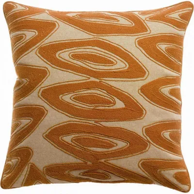 Cushions - Embroidered Cushion Leya Cuivre 45 X 45 - MAISON VIVARAISE - SDE VIVARAISE WINKLER