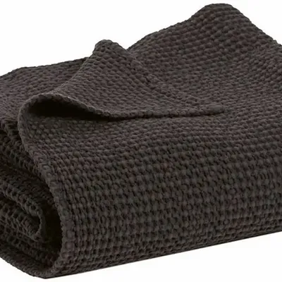 Linge de lit - Jeté recyclé Maia Carbone 260 x 260 - MAISON VIVARAISE - SDE VIVARAISE WINKLER