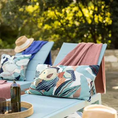 Coussins - Coussin Dori outdoor Lagon 40 x 65 - MAISON VIVARAISE - SDE VIVARAISE WINKLER