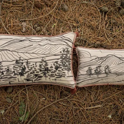 Cushions - Dusko Embroidered Cushion Sienne 40 X 65 - MAISON VIVARAISE - SDE VIVARAISE WINKLER