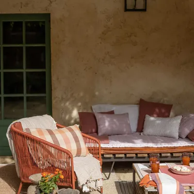 Cushions - Kate Printed Cushion Terracotta 40 X 65 - MAISON VIVARAISE - SDE VIVARAISE WINKLER