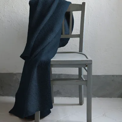 Bed linens - Recycled Throw Maia Navy 260 X 260 - MAISON VIVARAISE - SDE VIVARAISE WINKLER