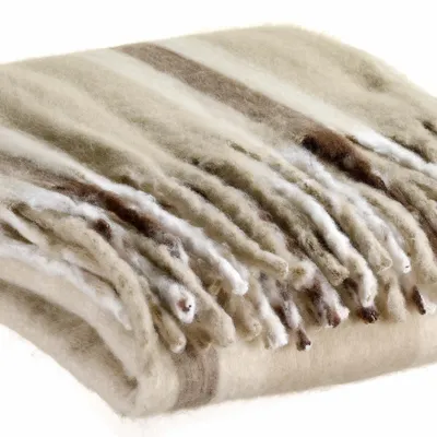 Throw blankets - Isabel Striped Recycled Throw Nuage 130 X 160 - MAISON VIVARAISE - SDE VIVARAISE WINKLER