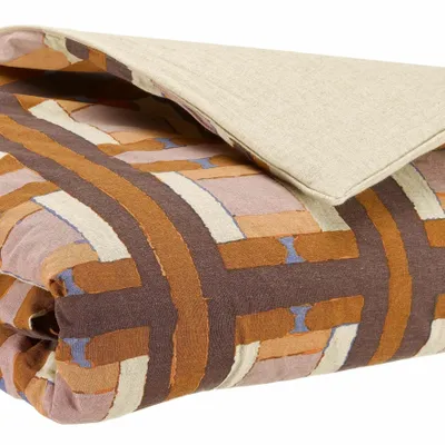 Plaids - Plaid imprimé Taho Cuivre 135 x 200 - MAISON VIVARAISE - SDE VIVARAISE WINKLER