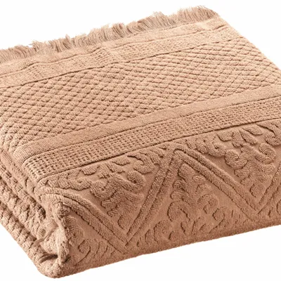 Serviettes de bain - Drap de bain Zoé Noisette 100 x 180 - MAISON VIVARAISE - SDE VIVARAISE WINKLER