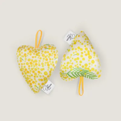 Home fragrances - Duo of Heart Lavender Sachets - Or Mimosa - PARESSE PARIS