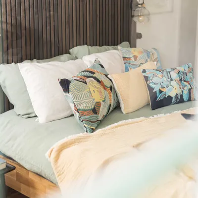 Linge de lit - Taie d'oreiller Kala Blanc 50 x 75 - MAISON VIVARAISE - SDE VIVARAISE WINKLER