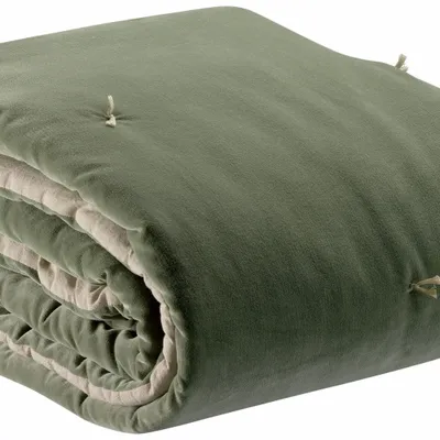 Throw blankets - Elise Knotted Dots Throw Blanket Verveine 140 X 200 - MAISON VIVARAISE - SDE VIVARAISE WINKLER