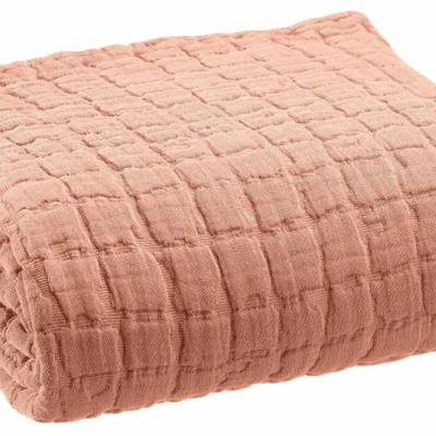 Linge de lit - Jeté de lit Swami Argile 180 x 260 - MAISON VIVARAISE - SDE VIVARAISE WINKLER