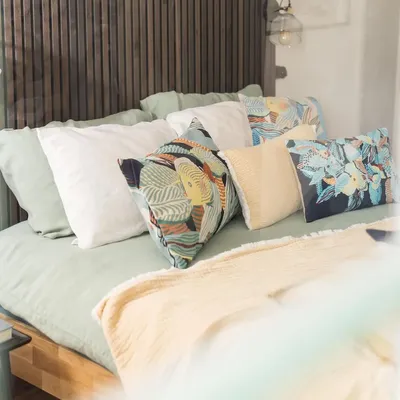 Bed linens - Kala Duvet Cover Sauge 260 X 240 - MAISON VIVARAISE - SDE VIVARAISE WINKLER