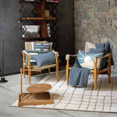 Cushions - Embroidered Cushion Taho Vert de gris 40 X 65 - MAISON VIVARAISE - SDE VIVARAISE WINKLER