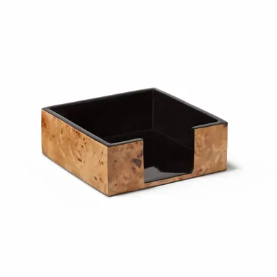 Towel racks - Burl Veneer Cocktail Napkin Holder - LADORADA