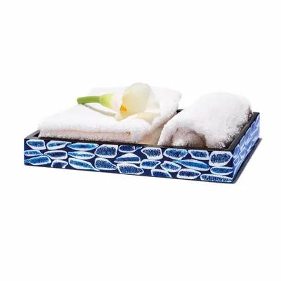 Bathroom storage - Blue Almendro Bath Tray - LADORADA