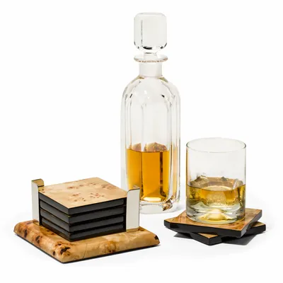 Verres - Ensemble de sous-verres en placage de loupe - LADORADA