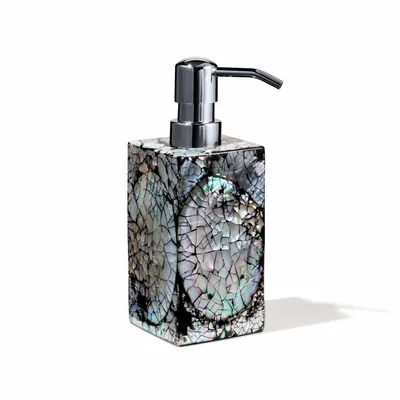 Bathroom storage - Mother of Pearl - Black Soap Dispenser - LADORADA